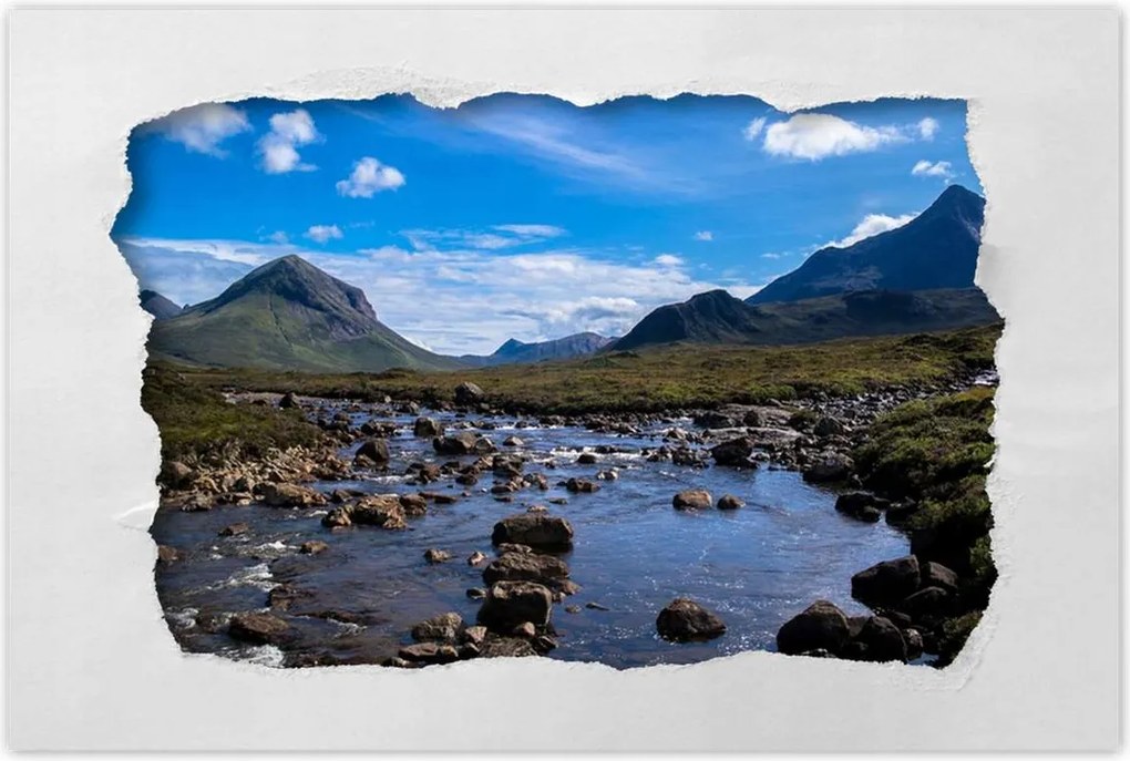 Poszterek 120x80 Kő folyó Hegyek