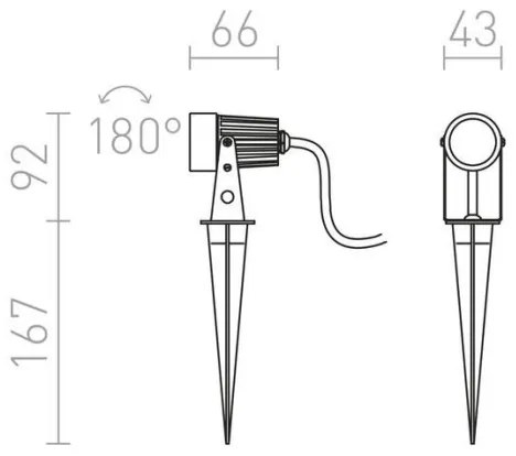 RED - Design Rendl - R10530 - LED Kültéri lámpa GUN LED/3W/230V IP65