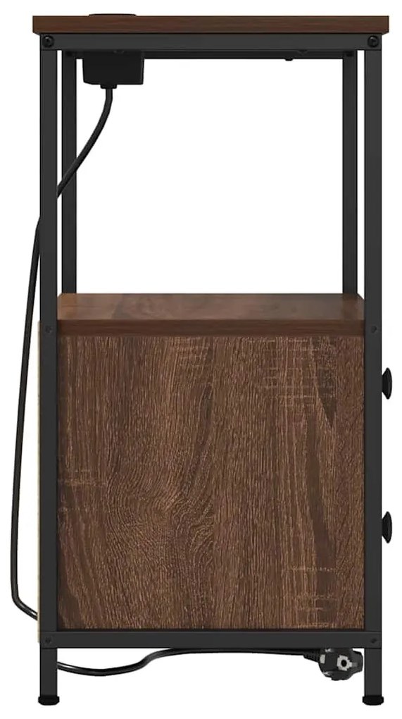 Éjjeliszekrény 2 pcs Barna Tölgy 40 x 31 x 60 cm Faanyag