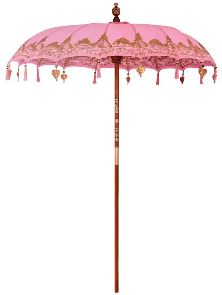 Balinéz Napernyő 260 Rózsaszín 180-190 cm Pamut és tömör fa