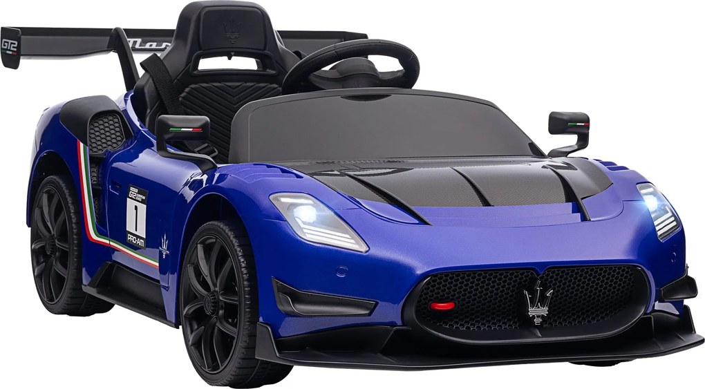 AIYAPLAY Gyermek Elektromos Autó 12 V Maserati GT2 Gyerekeknek 2.4G Távvezérlővel, Zenével, Kürttel, Négy Lengéscsillapító Kerekkel, Fényekkel Ellátot