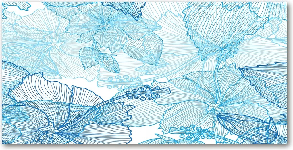 Konyhai panel Hawaii virágok 140x70 cm Ragasztó