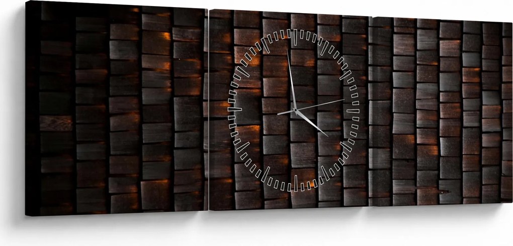 Modern absztrakt kép (órával) (90x30 cm)