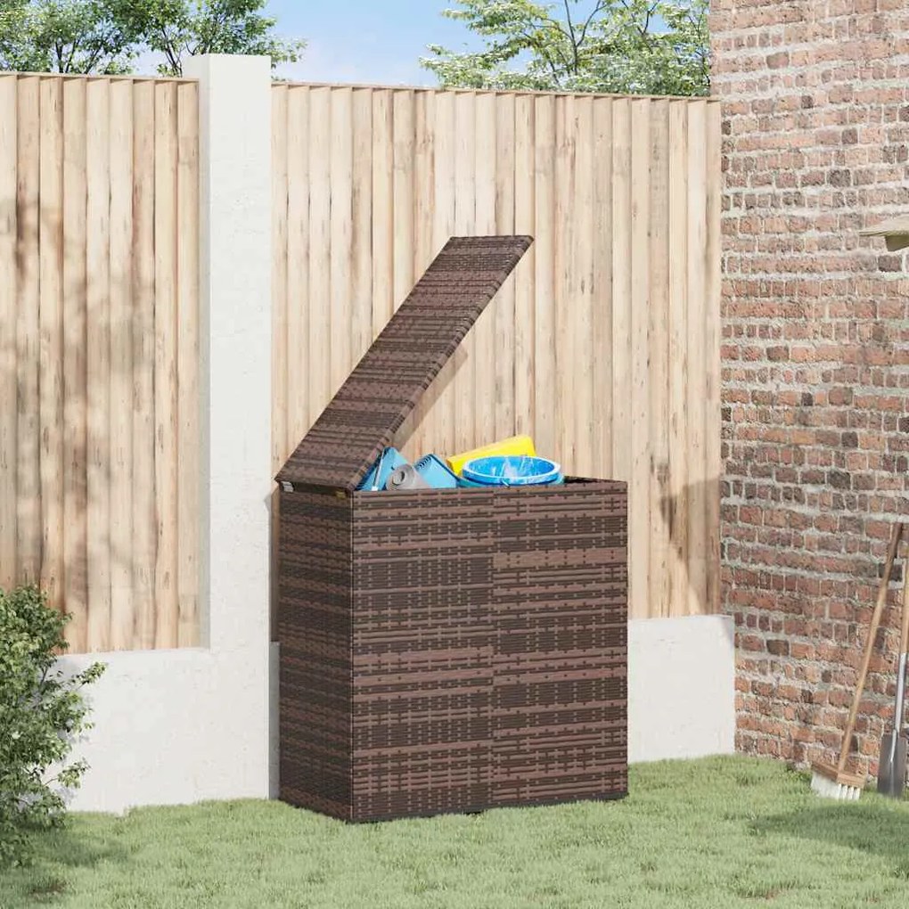 Barna Polyrattan Kerti Párnatartó Doboz 100 X 49 X 103,5 Cm