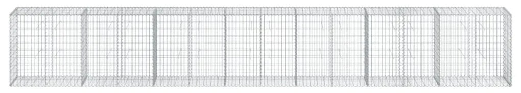 horganyzott vas gabion kosár fedéllel 700 x 50 x 100 cm