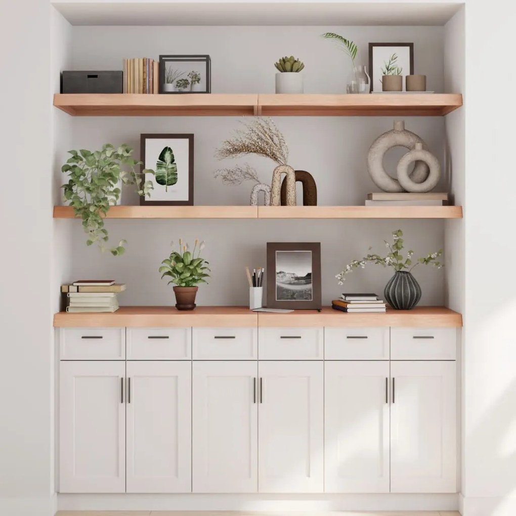 kezeletlen tömör tölgyfa fali polc 180x50x(2-6) cm