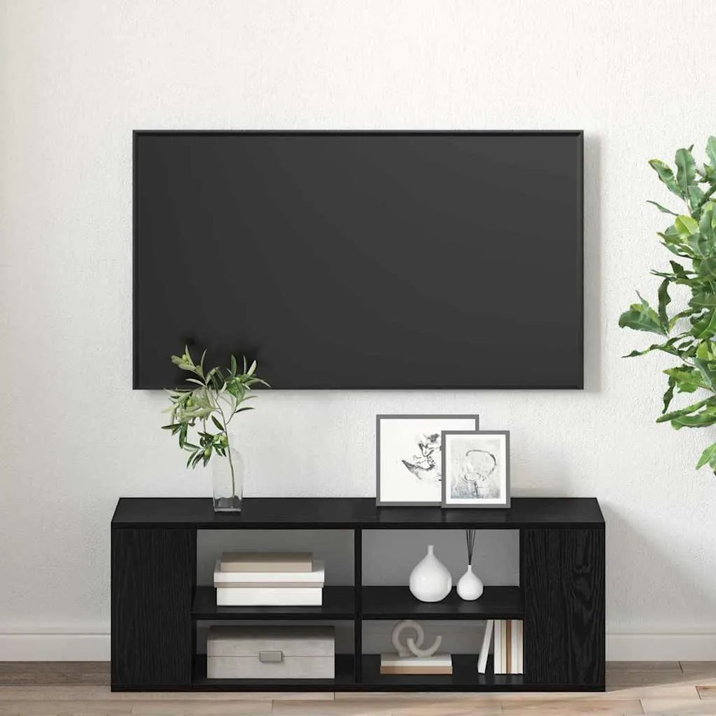 Fali TV szekrény Musta tammi 102 x 35 x 35 cm Faanyag