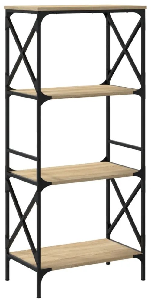4 szintes sonoma tölgy szerelt fa könyvespolc 59 x 35 x 132 cm