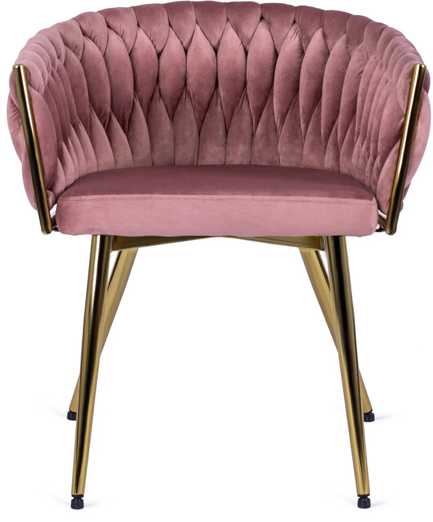 Elegáns Rózsaszín Étkezőszék Arany Lábbal. CAPRI