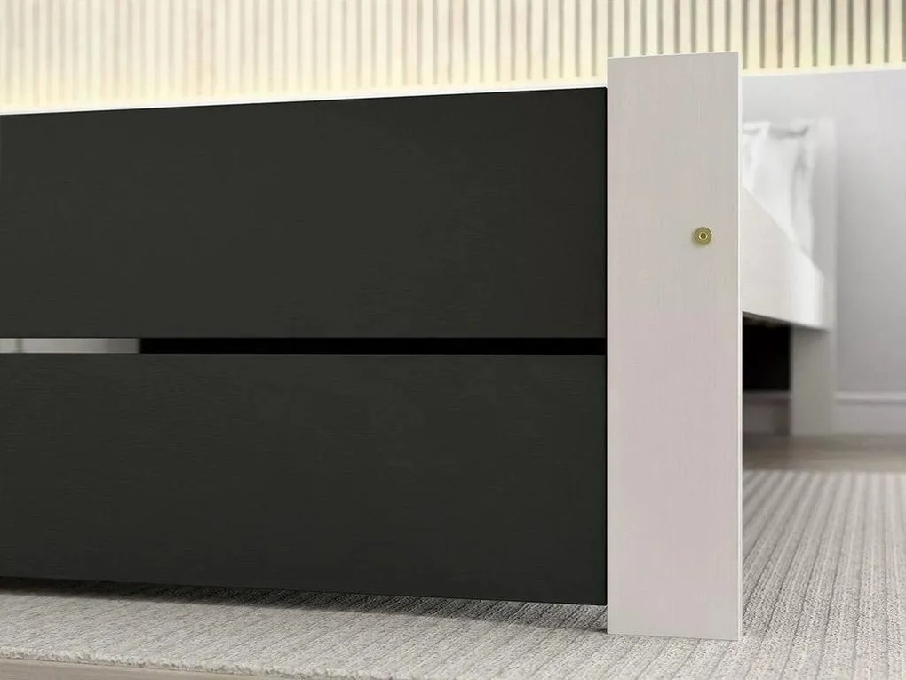 Ágy IKAROS DOUBLE 80 x 200 cm, antracit/fehér Ágyrács: Ágyrács nélkül, Matrac: Deluxe 10 cm matrac