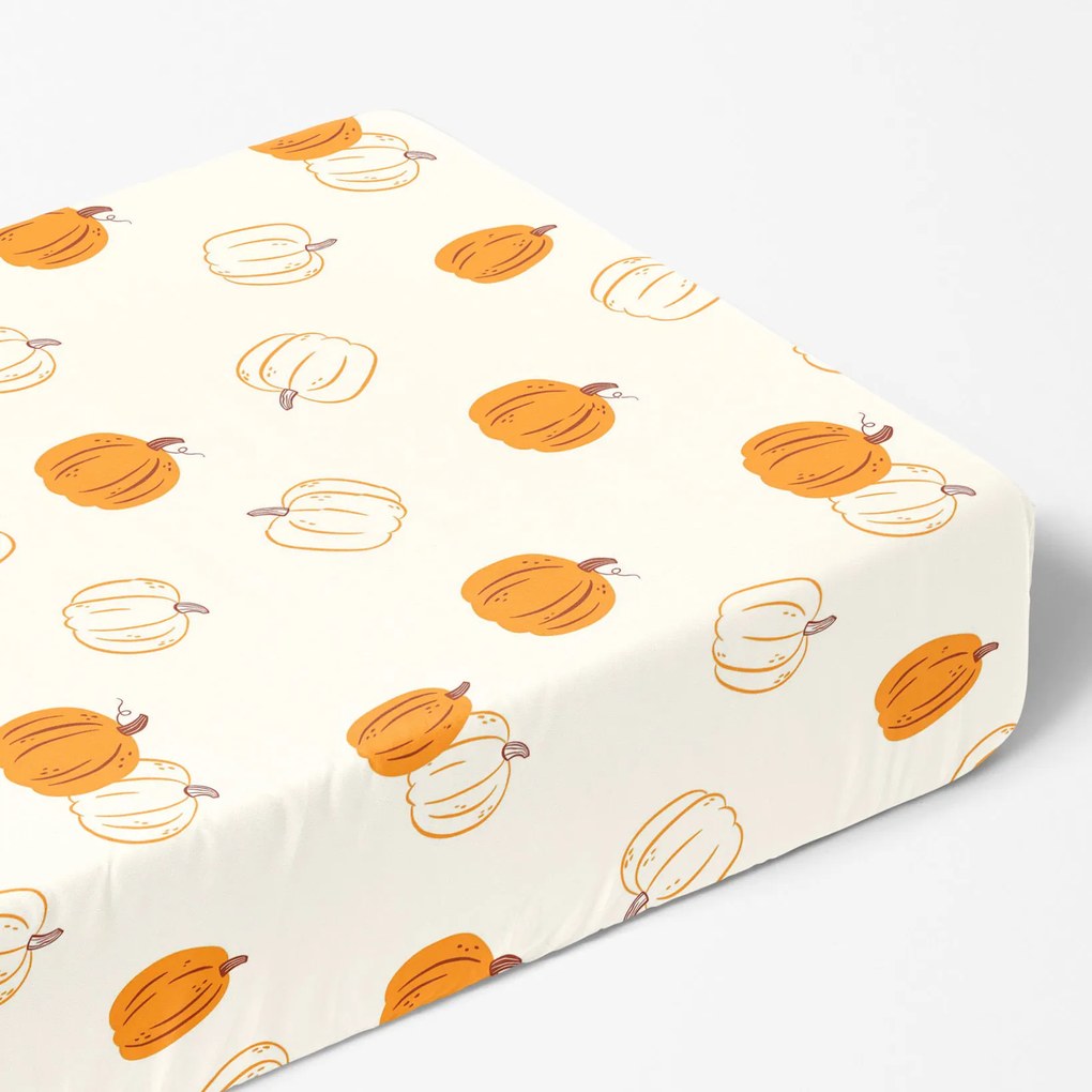 Goldea pamut gumis lepedő - őszi tökök 160 x 200 cm