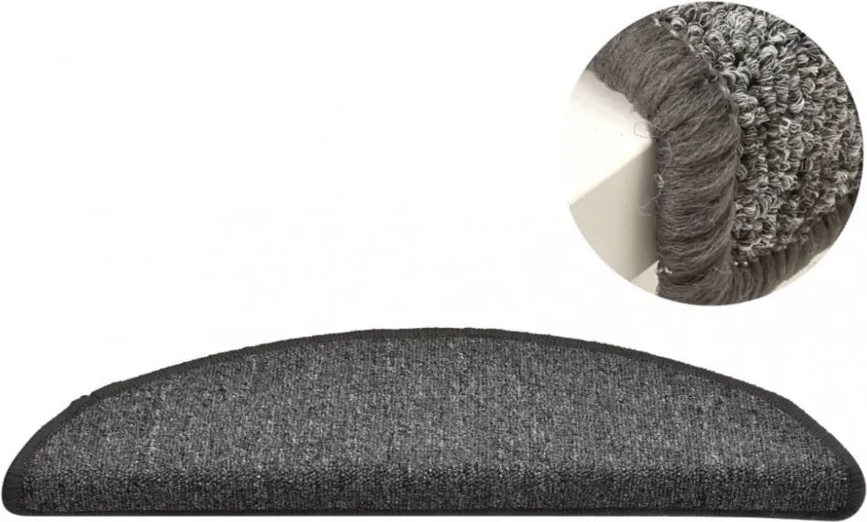 15 db sötétzöld lépcsőszőnyeg 65 x 24 x 4 cm