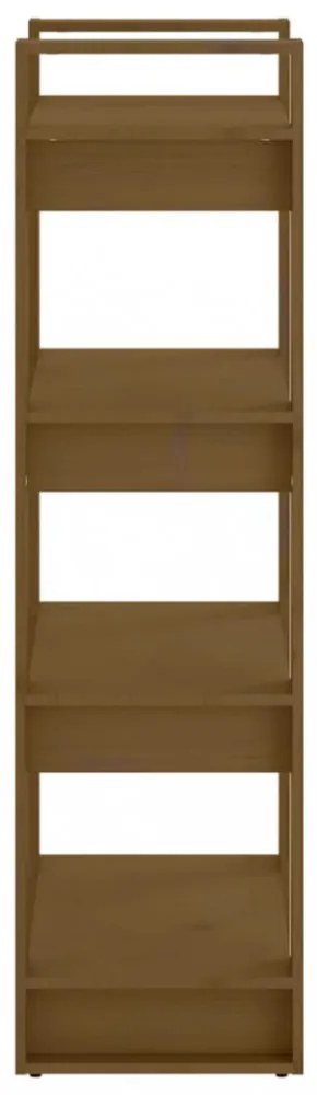 mézbarna tömör fa könyvszekrény/térelválasztó 60 x 35 x 125 cm