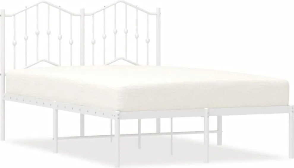 vidaXL fehér fém ágykeret fejtámlával 120x190 cm