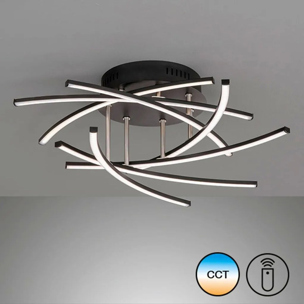 FISCHER & HONSEL 21290 CROSS Modern LED Mennyezeti Lámpa Bézs, Fekete, Szürke LED IP20