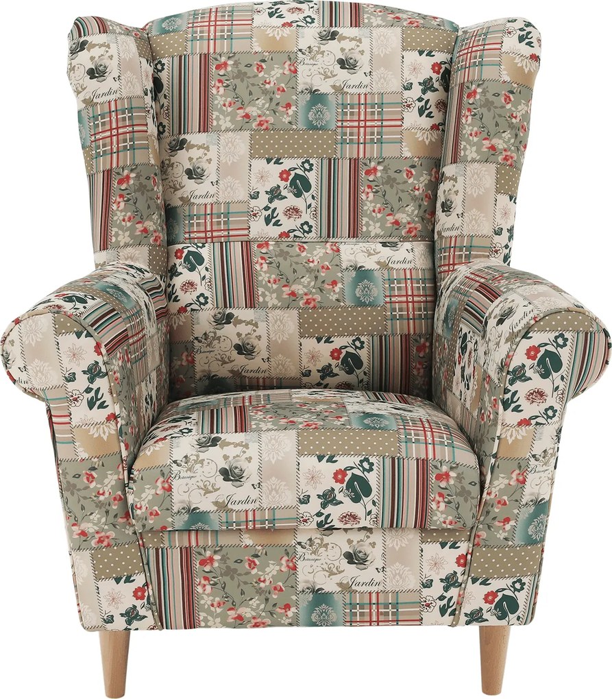 Füles fotel, szövet patchwork viorica 1, CHARLOT