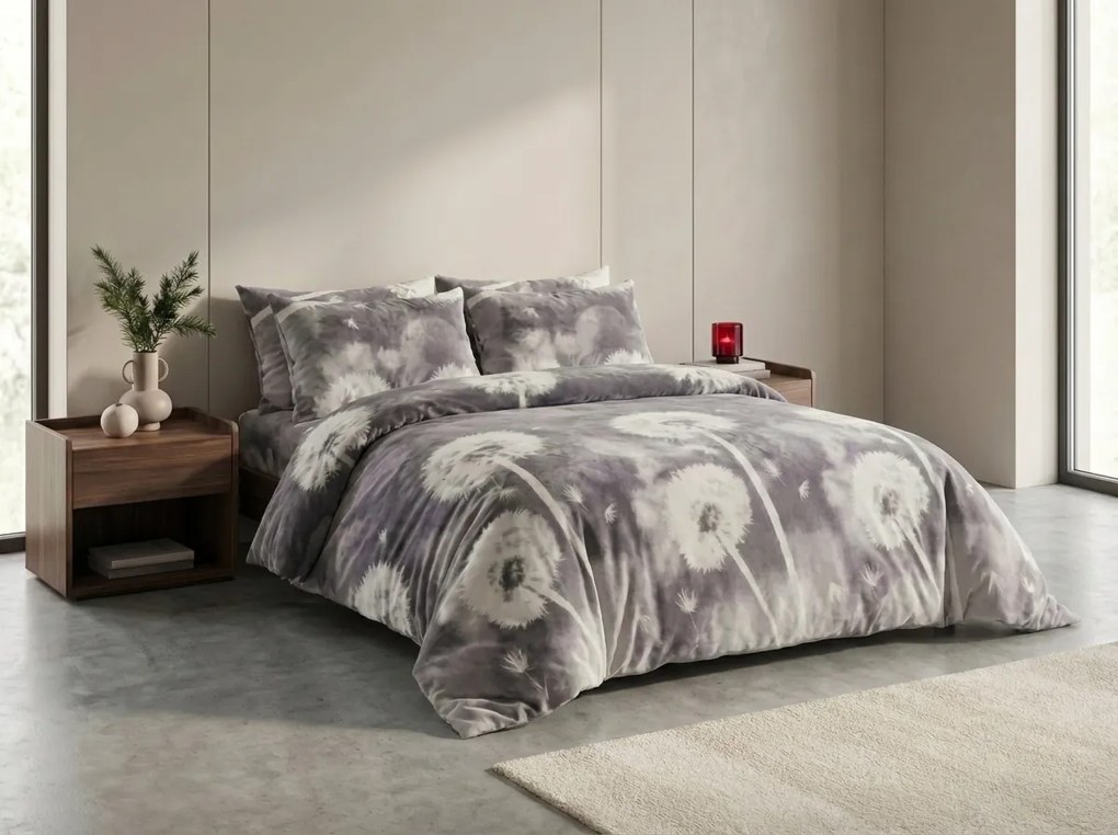 Mikroplüss ágyneműhuzat DANDORIA szürke Ágyneműhuzat mérete: 70 x 90 cm | 140 x 200 cm
