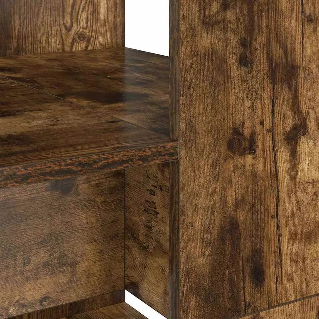 Asztal polcokkal Füstölt tölgy 113 x 54 x 120 cm Faanyag