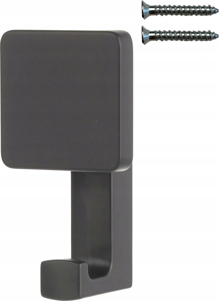 Négyzet alakú törölközőtartó fekete Matt fürdőszobai akasztó