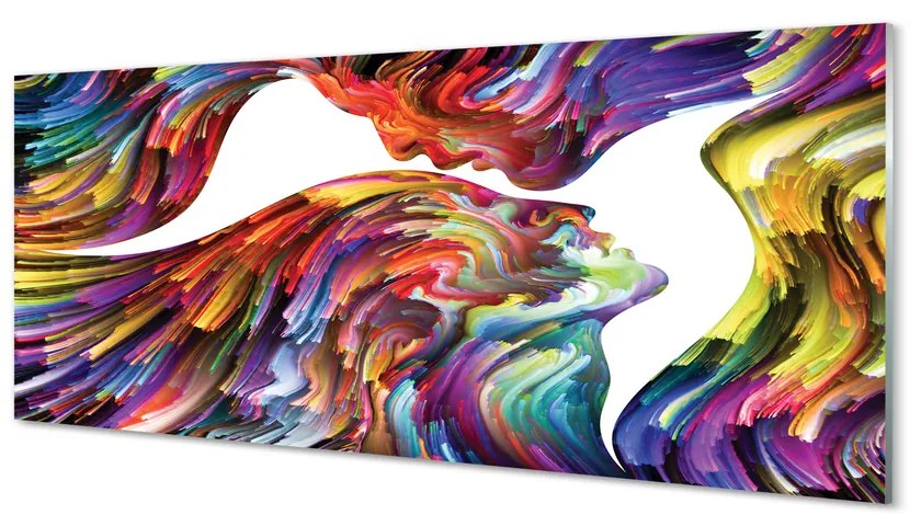 Üvegképek Színes kép arcok 100x50 cm