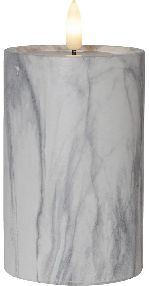 Flamme Marble szürke-fehér LED beton gyertya, magasság 15 cm - Star Trading