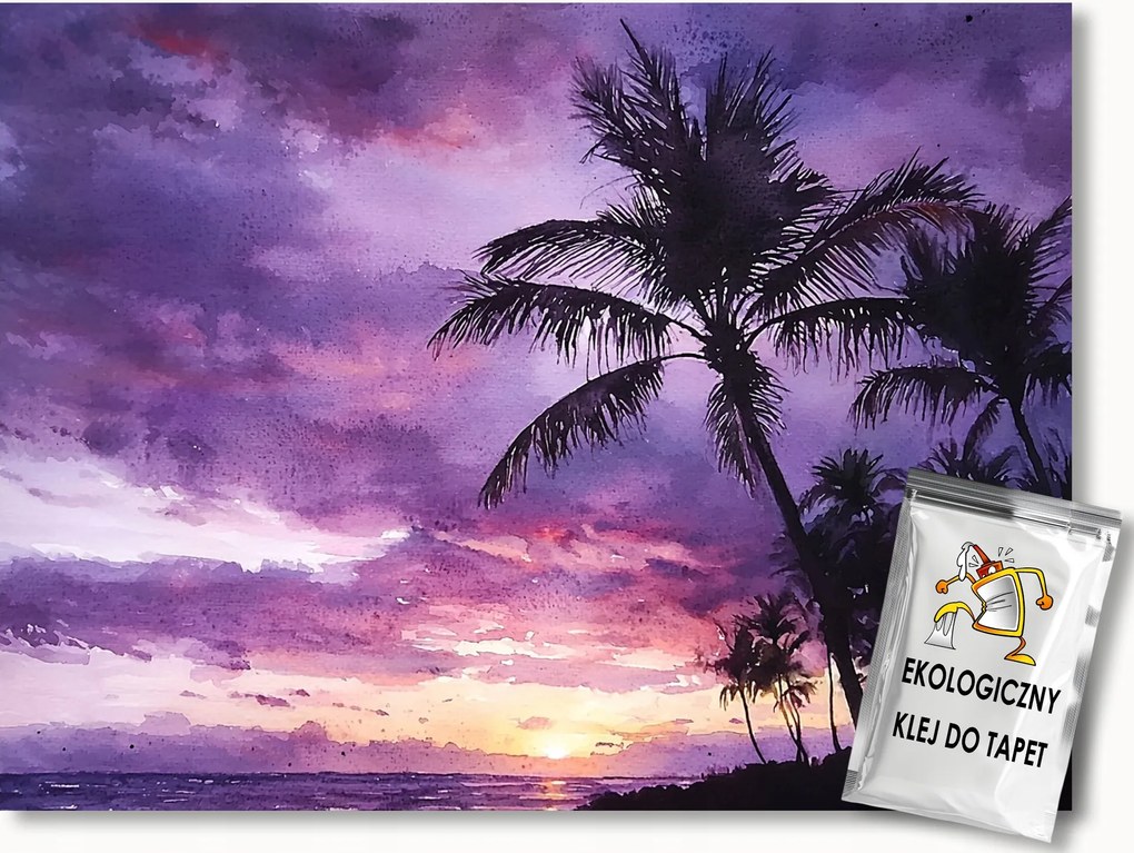 Fotótapéta Flizelina Tájkép Tengerpart Pálmafák Ég Napnyugta 368x254 ragasztó