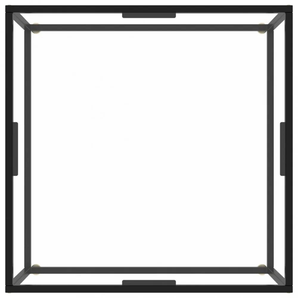 fekete dohányzóasztal edzett üveggel 80 x 80 x 35 cm