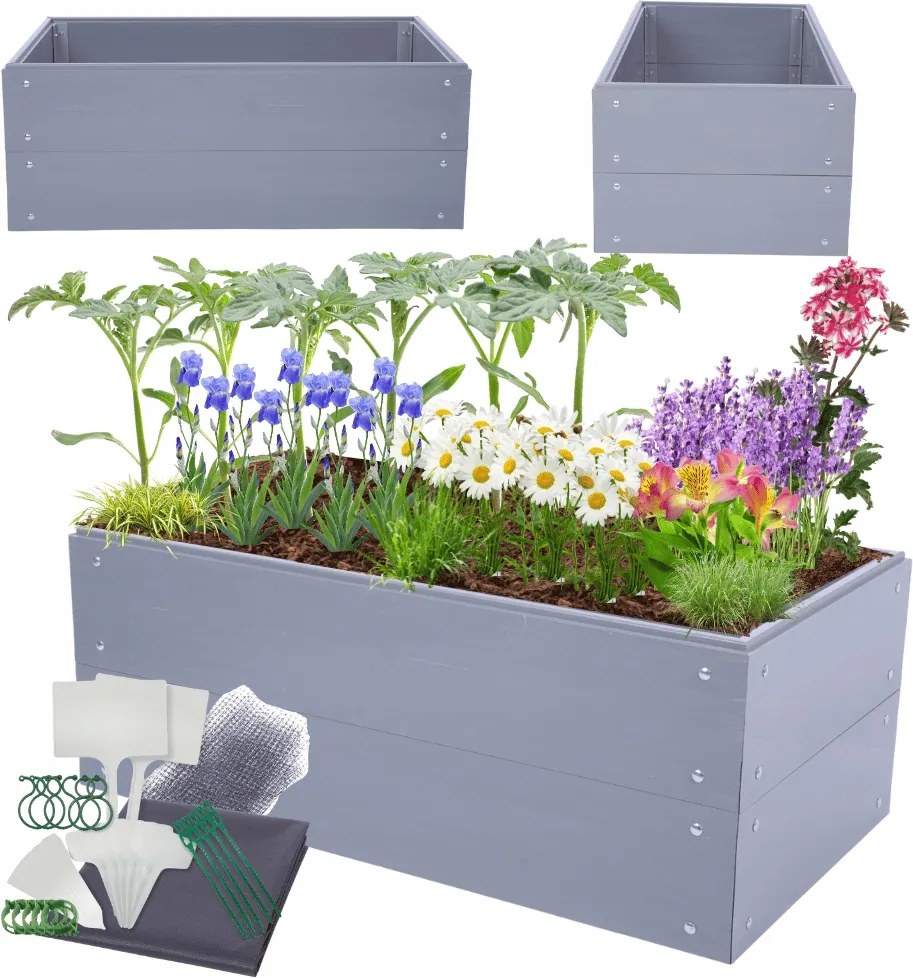 Magasított ágyás műanyag zöldségtartó láda Pvc 40x110x60