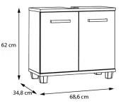 VENOM fürdőszobai szekrény zöld / artisan tölgy