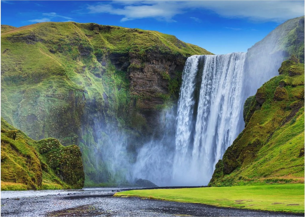 Üveg kép - Seljalandsfoss vízesés (70x50 cm)