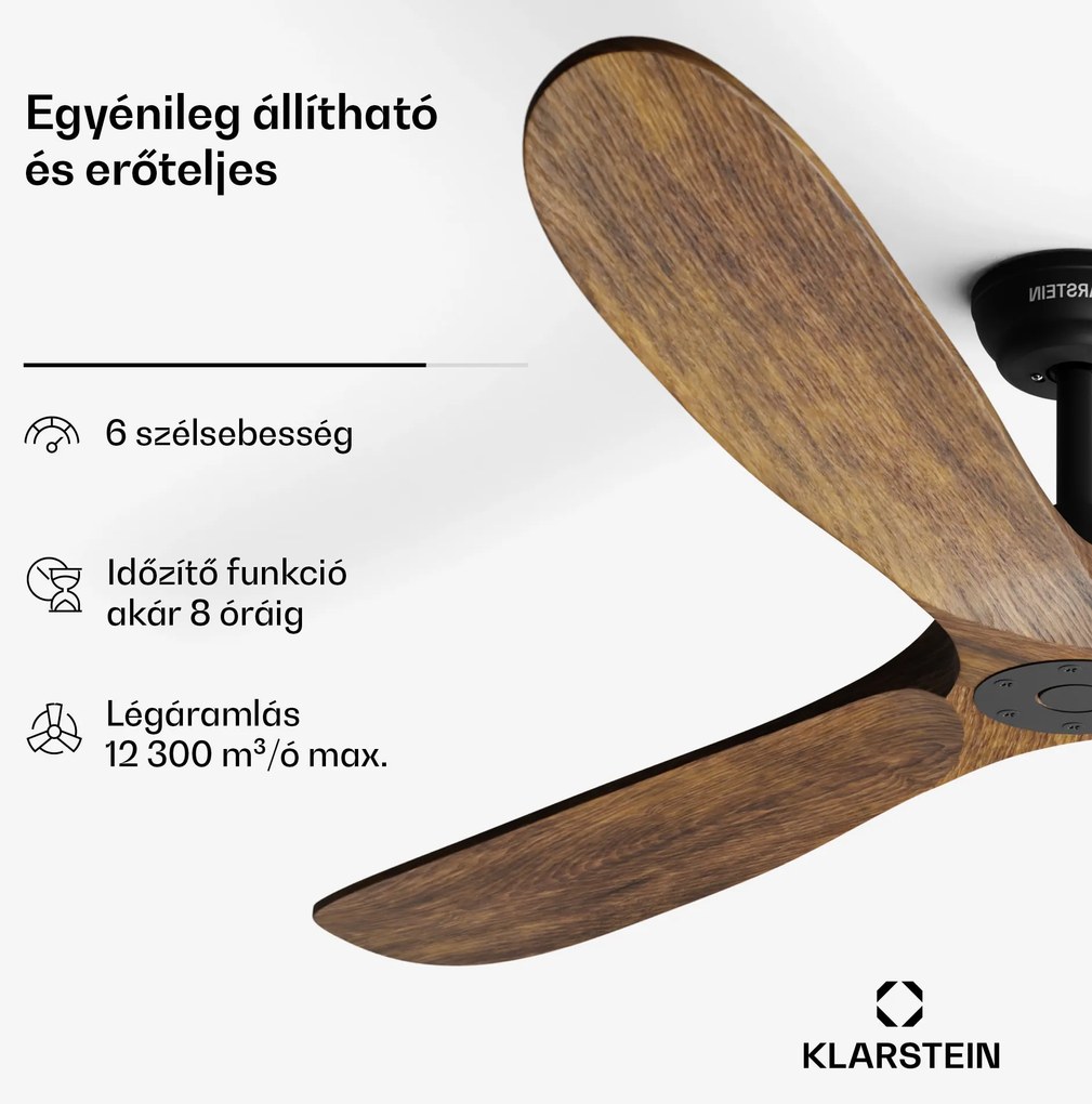 Bahama Breeze Smart Mennyezeti ventilátor, masszív fa rotorlapátok, távirányító + vezérlés alkalmazás segítségével