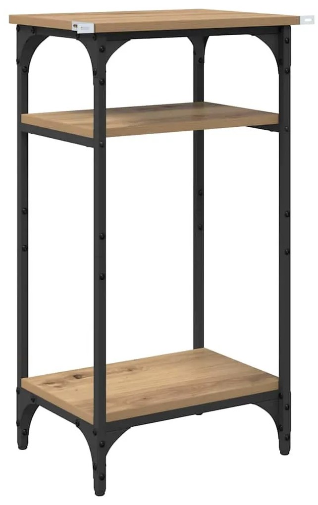 Oldal asztal polcokkal kézműves tölgy 40 x 30 x 75 cm Faanyag