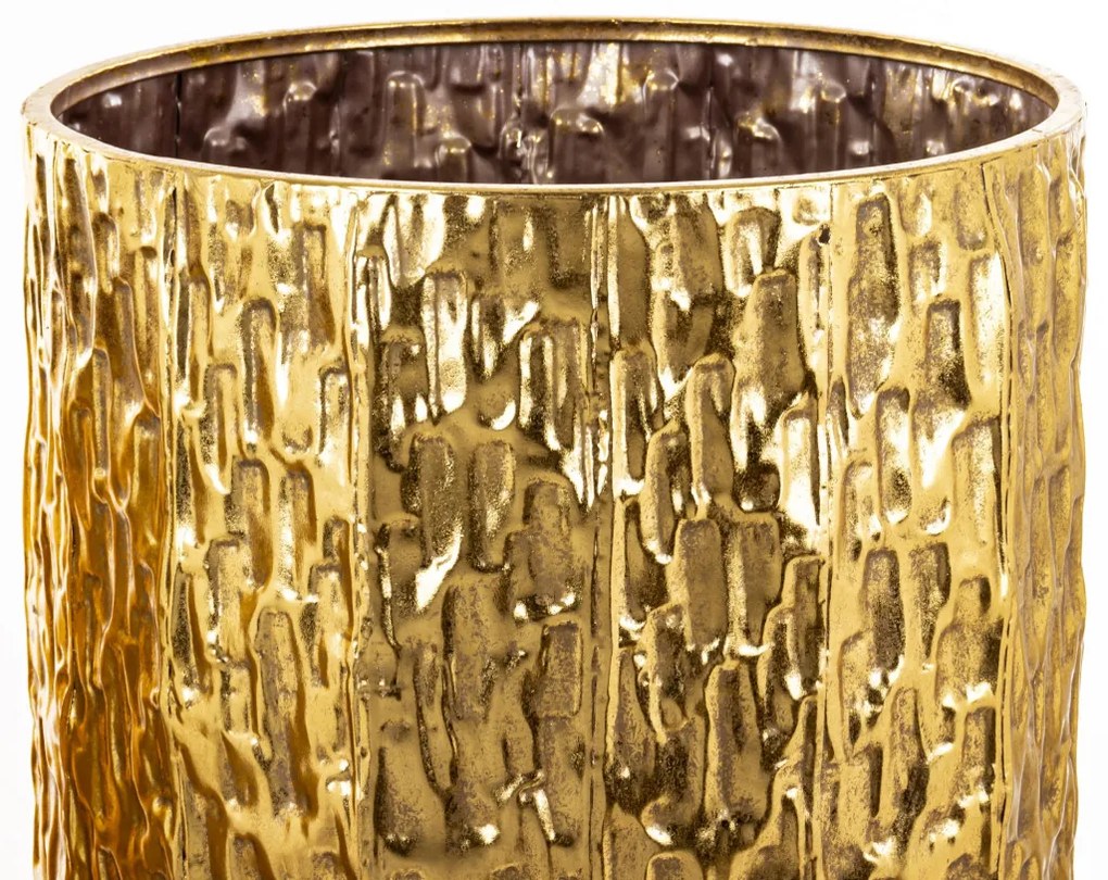 Kaspó 2 db-os szett, arany fém 92x40x40 80x34.5x34.5cm