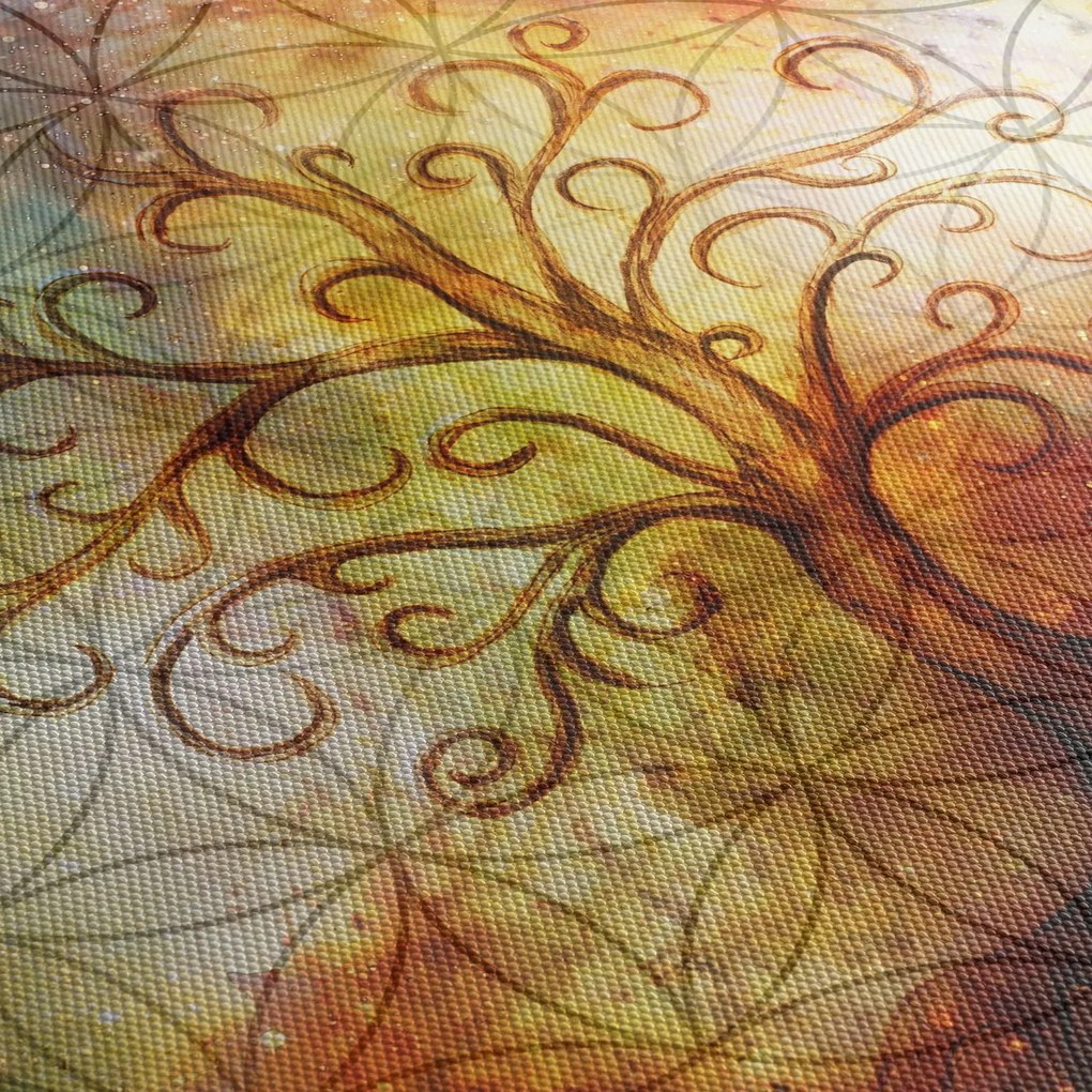 Absztrakt kép fáról (órával) (90x30 cm)