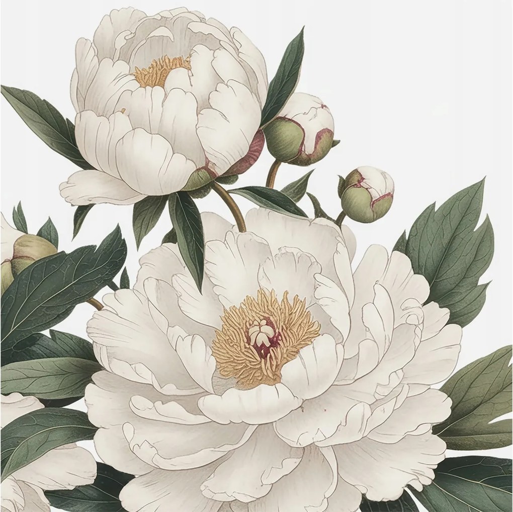 Fotótapéta Flizelina Nappali és Hálószoba Irodába Fehér peonie 250x250 Ragasztó