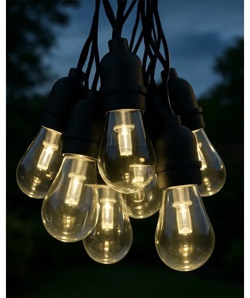 LED kültéri dekorációs fényfüzér 10xLED/0,15W/230V 3,8 m IP44 fekete