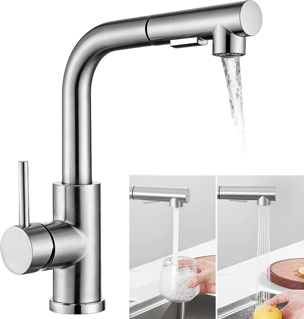 Konyhai Csaptelep Kihúzható Kifolyócsővel Fém konyhai csaptelep