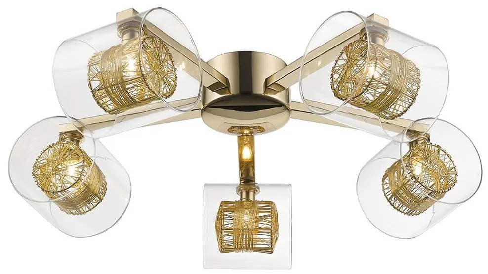 Klausen 140010 - Felületre szerelhető csillár KLASS 5xG9/3W/230V arany