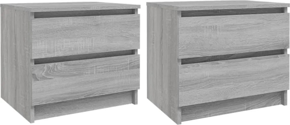vidaXL 2 db szürke sonoma szerelt fa éjjeliszekrény 50 x 39 x 43,5 cm