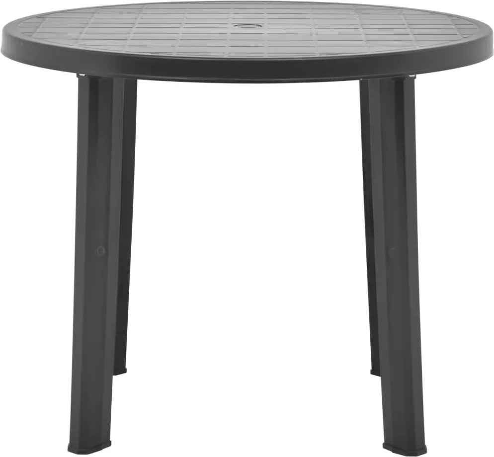 Antracitszürke műanyag kerti asztal 89 cm