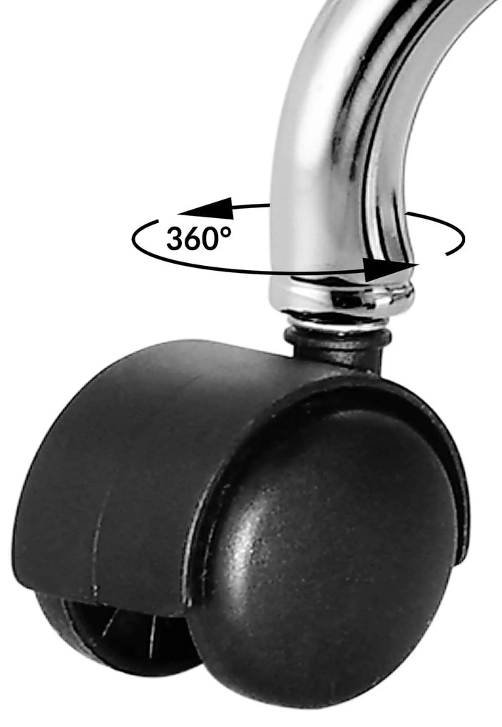 Casaria® Szék kerekeken 50x51-65 cm - fehér