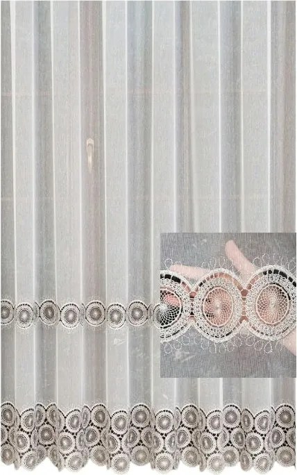 Függöny Nappaliba Fehér Szürke Hímzéssel Béka Alagút Szalaggal Sz. 190x240