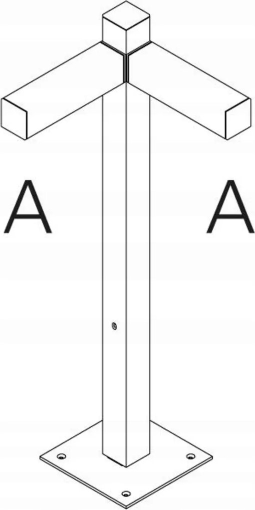 Artemide járóállvány 900 mm, 2 fejjel, 2x90°, fekete, Led