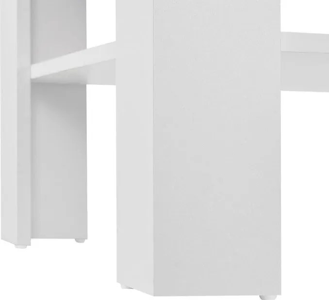 Fehér dohányzóasztal polccal 60 x 60 cm