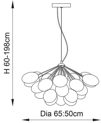 Endon 76450 - Kábeles csillár INFINITY 6xG9/28W/230V, többszínű