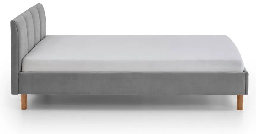 Szürke kárpitozott franciaágy ágyrács nélkül 140x200 cm Joker – Meise Möbel