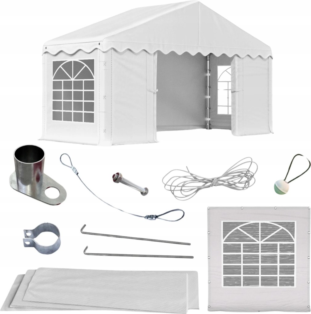 Kerti Party Sátor Ipari Raktár Nyári Fehér Abiko 3x2