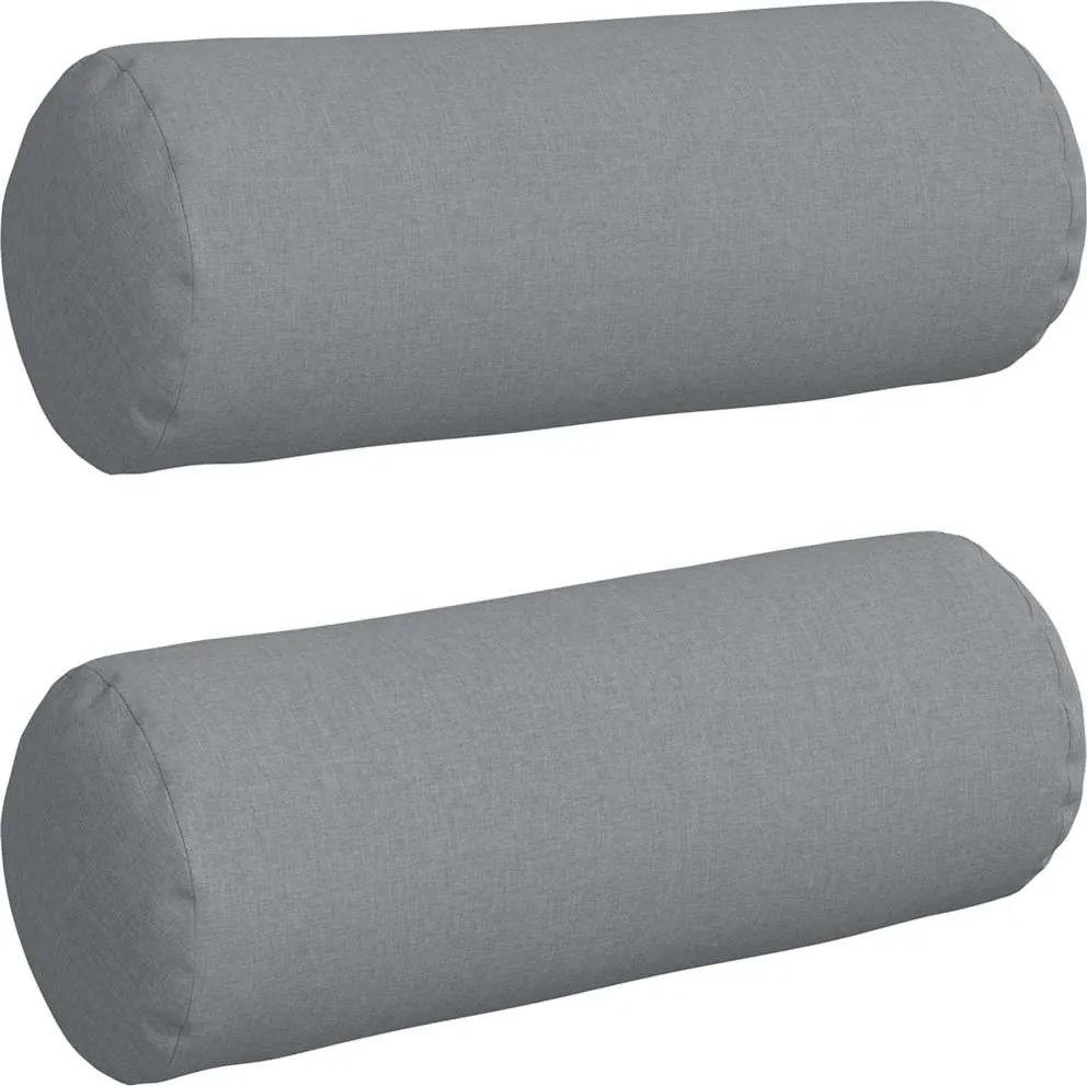 vidaXL Hengerpárnák 2 pcs Világosszürke Ø 25 x 70 cm szövet