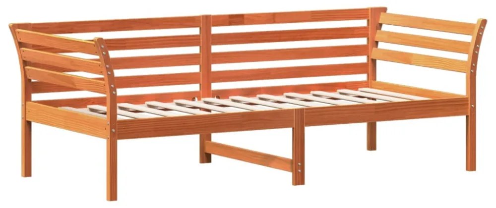 kanapéágy ágy matrac viaszbarna 100x200 cm tömör fa fenyőfa