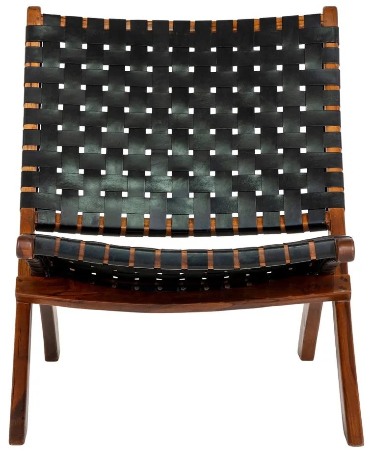 Fekete bőr fotel Perugia - House Nordic